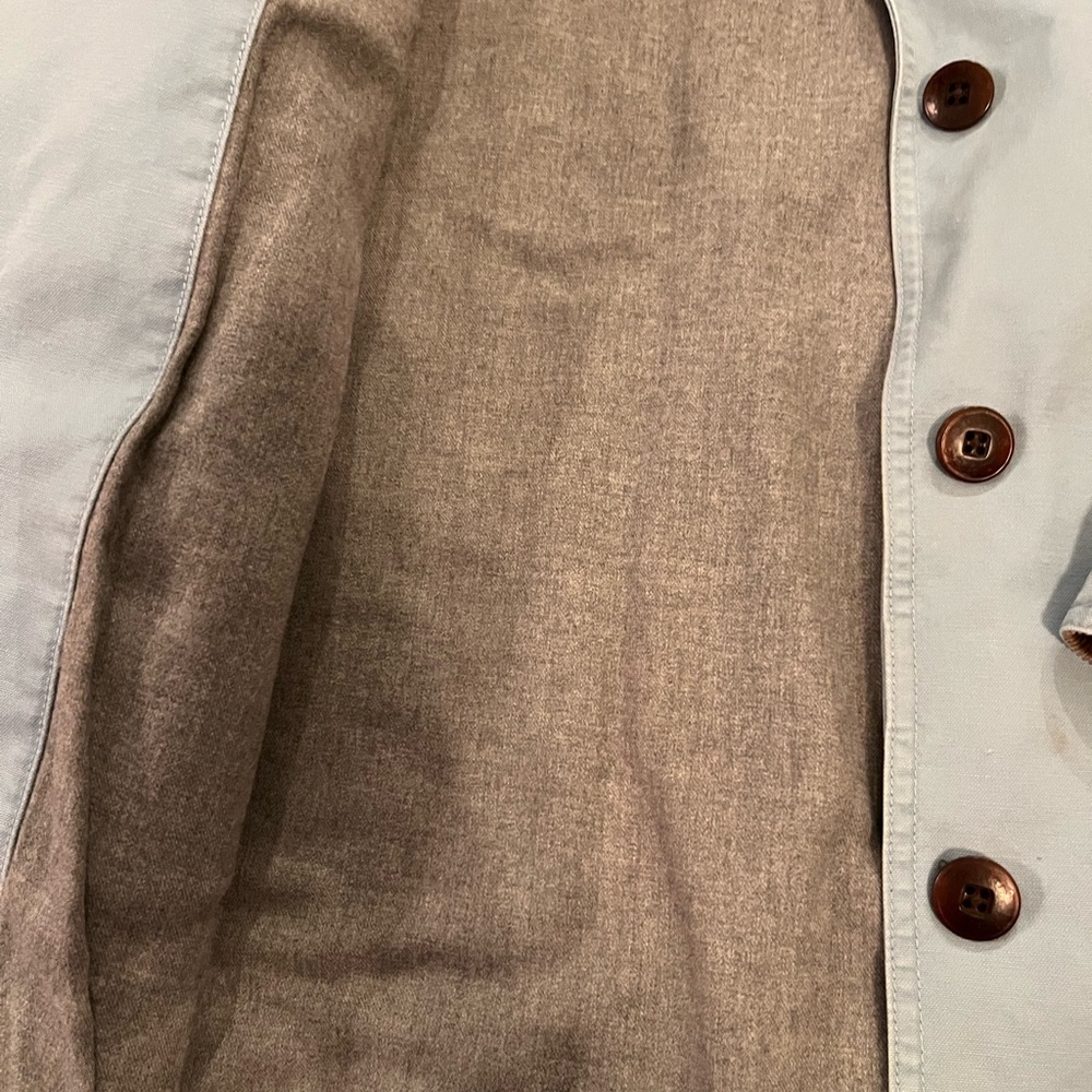 Vintage L.L. Bean light blue barn chore jacket with corduroy Collar - Picture 3 of 5